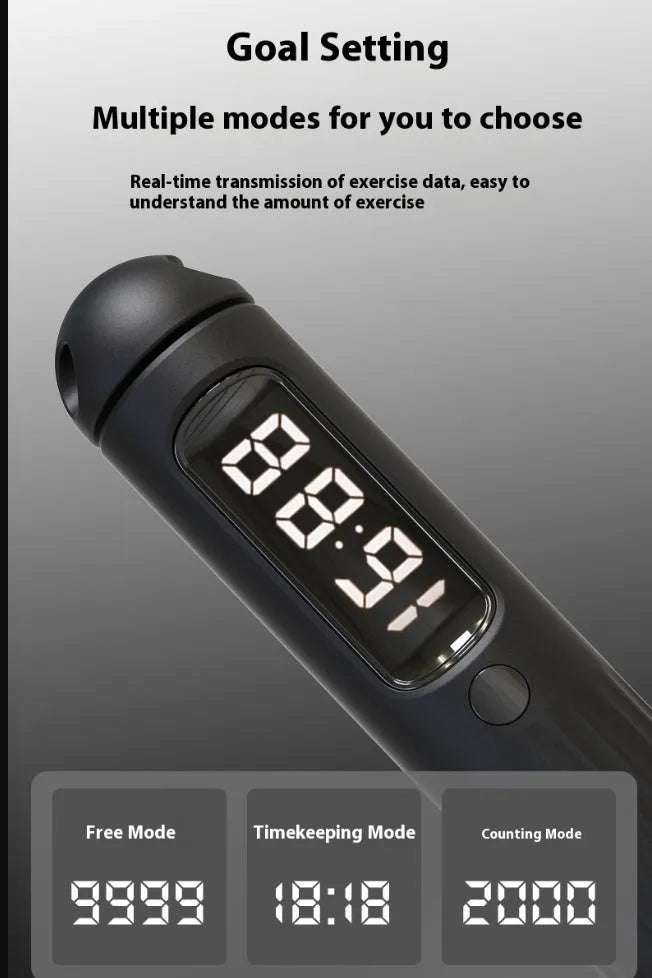 Smart Bluetooth skipping rope with counter in A8 pearl white colour, coreless design with weight bearing ball