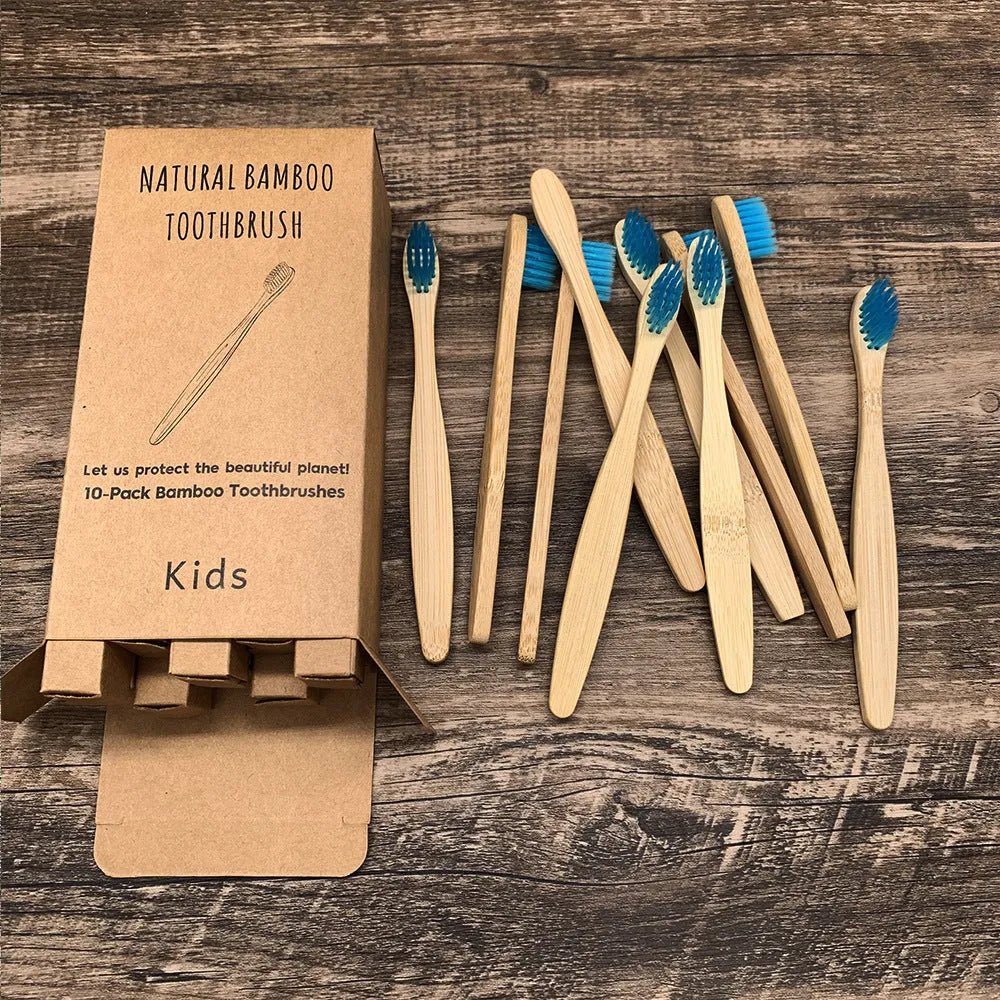 Eco friendly bamboo soft fibre toothbrush with biodegradable handle for adults