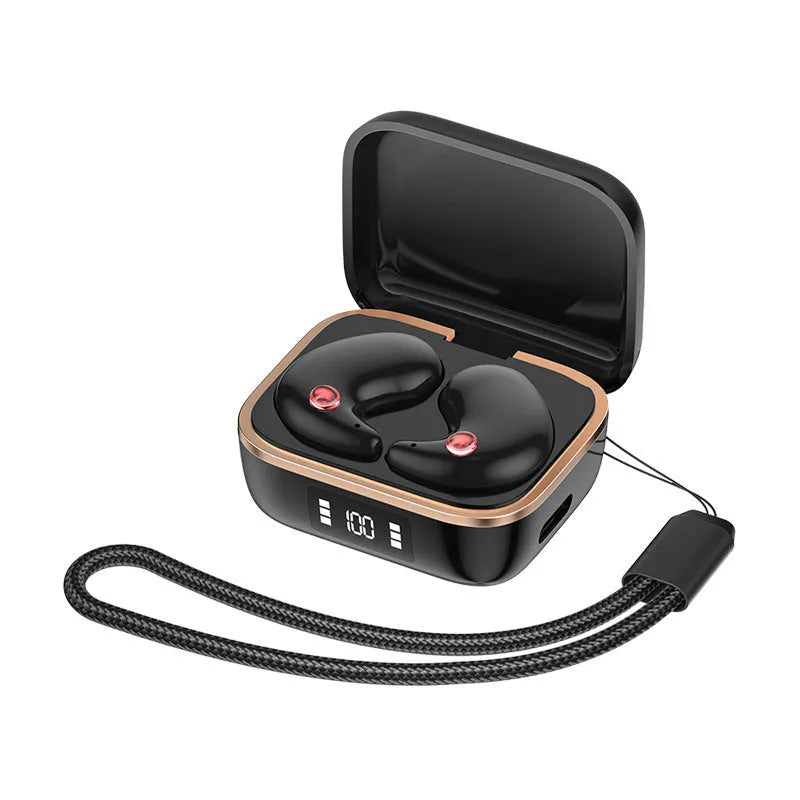 Mini J11 wireless Bluetooth headset in black with noise reduction and breathing light