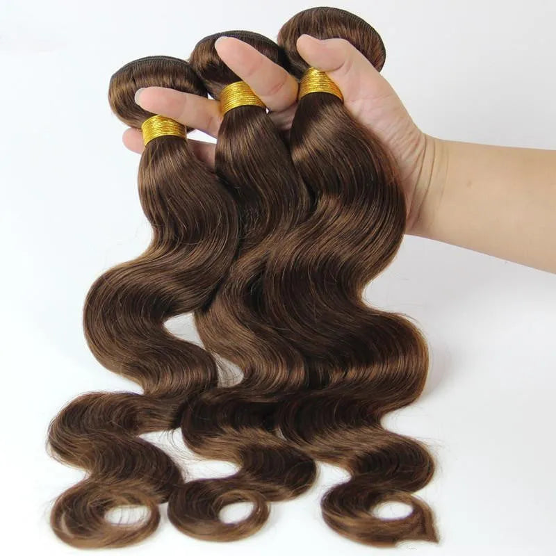 Human hair hood wig for ladies in brown colour, long length 12 to 26 inches, machine-made with high-grade hair shade bang