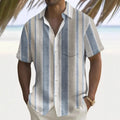 Men's multicolor printed loose fit polyester shirt in cardigan style