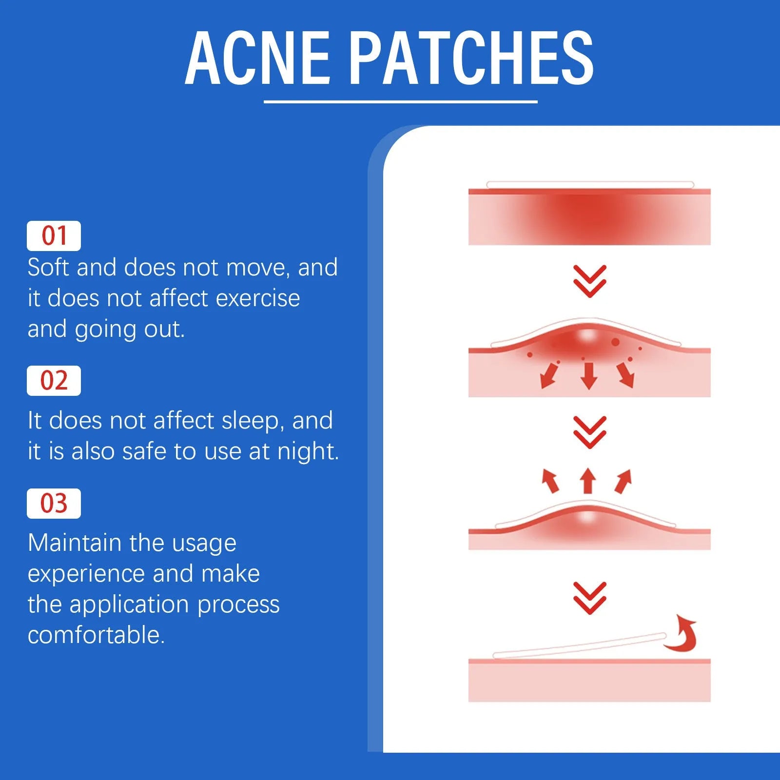 Pack of 216 round hydrocolloid acne patches for facial skincare with tea tree oil and vitamin E.