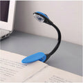 Mini clip-on LED book light with 1 LED, 26cm total length, 9cm clip, 3cm width, Black colour