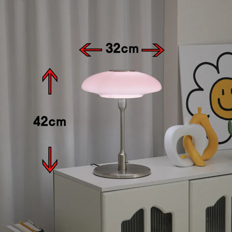 Vintage nickel-plated bedside ambient light with Korean design in golden white colour