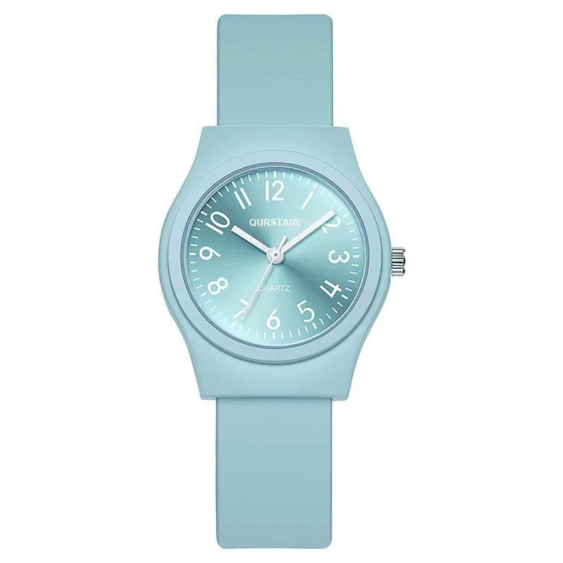 Casual digital quartz silicone children's watch in black with 9mm case and digital display