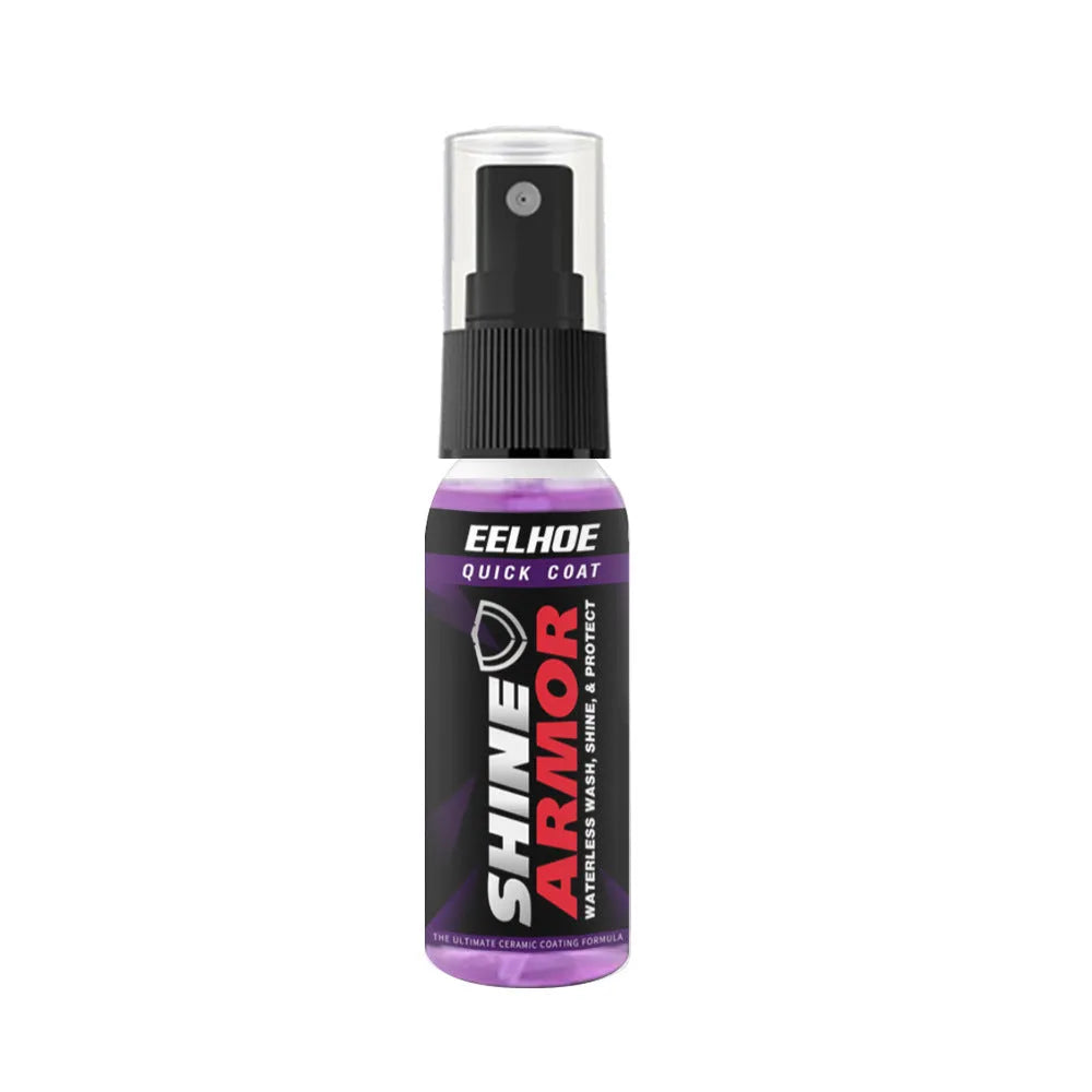 Purple liquid car nano coating spray bottle in 30ml or 100ml sizes for exterior protection.