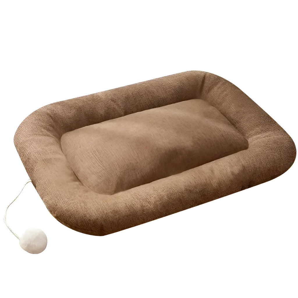 Brown kennel cushion mat with cooling gel pad for small and medium dogs in four sizes