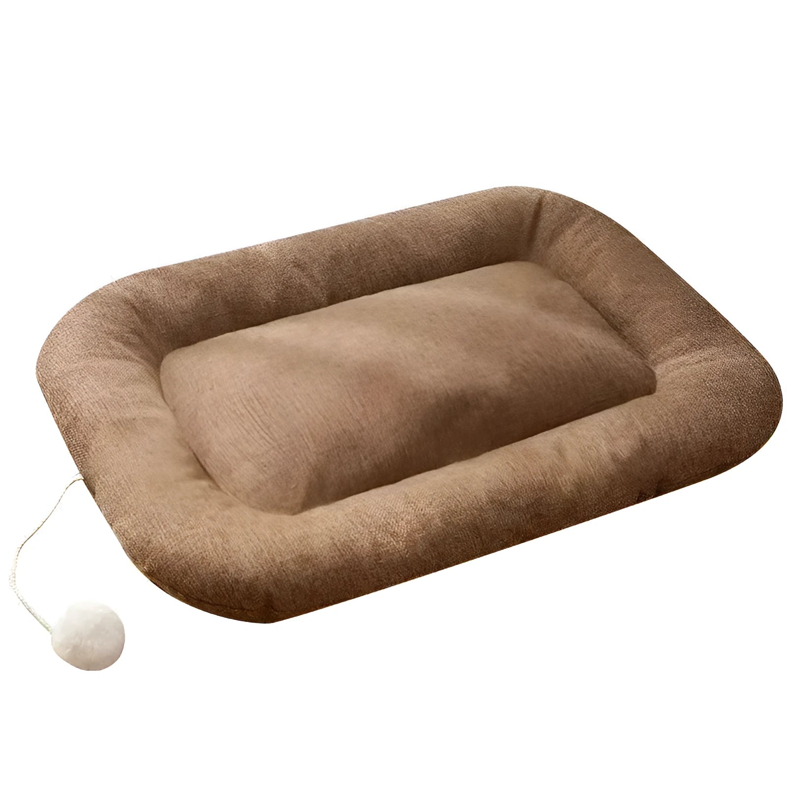 Brown kennel cushion mat with cooling gel pad for small and medium dogs in four sizes