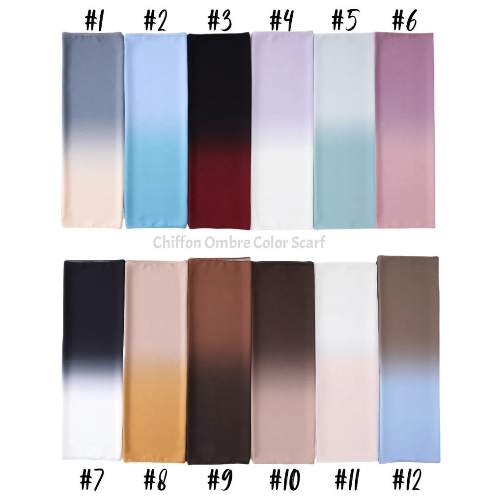 Women's lightweight chiffon scarf in ethnic Pu long style showing draped styling