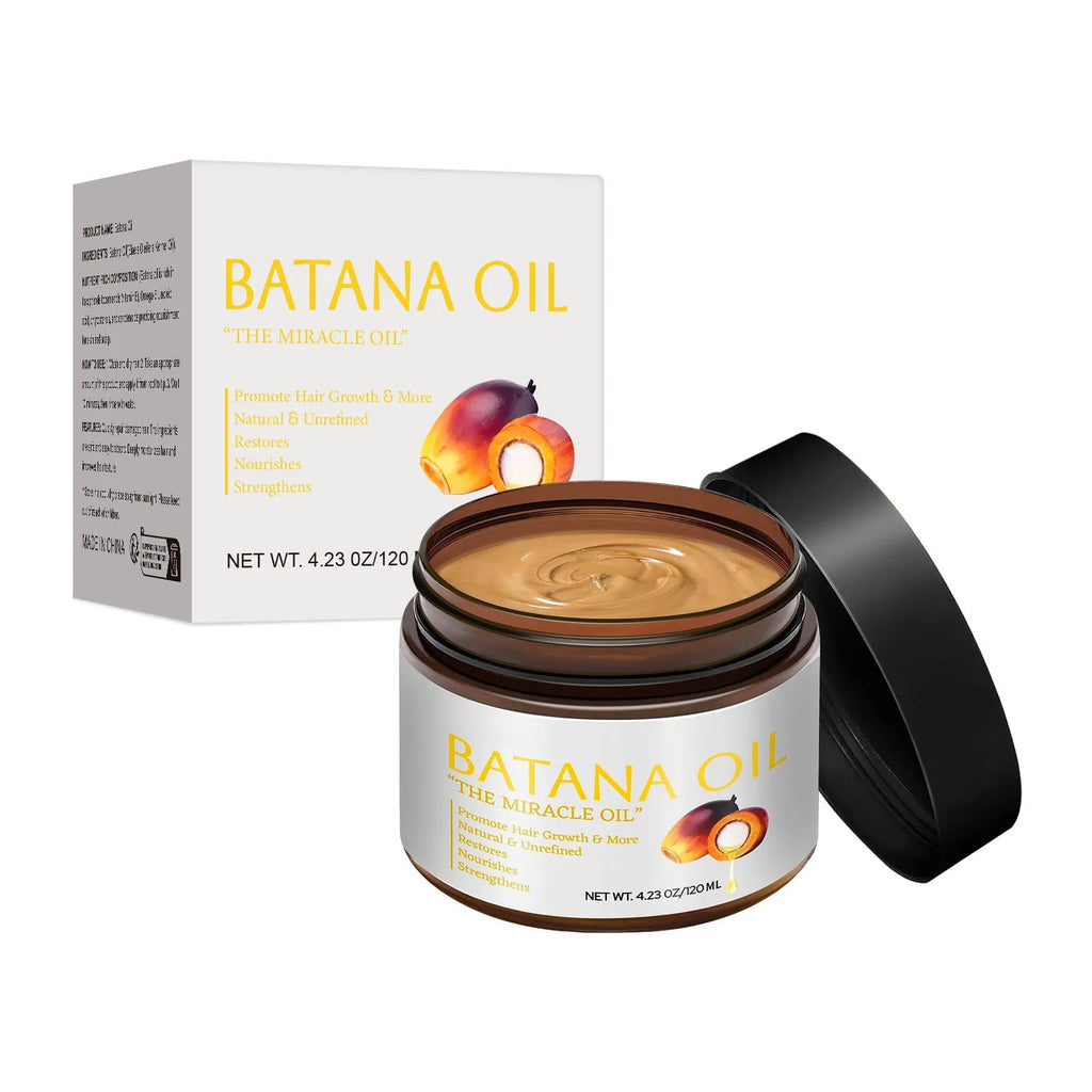 Batana Hair Mask jar with herbal fragrance for frizzy hair treatment, 120ML net content