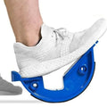Blue ABS plastic lower leg stretching device with diagonal pedal and tension plate design for household use