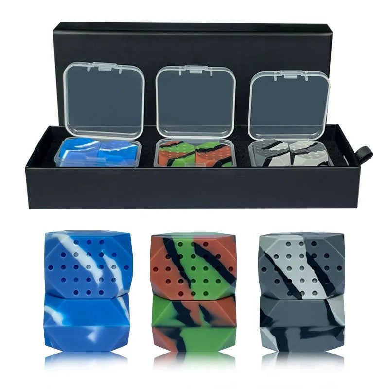 Camouflage silicone facial exercise balls for jaw muscle training in transparent packaging