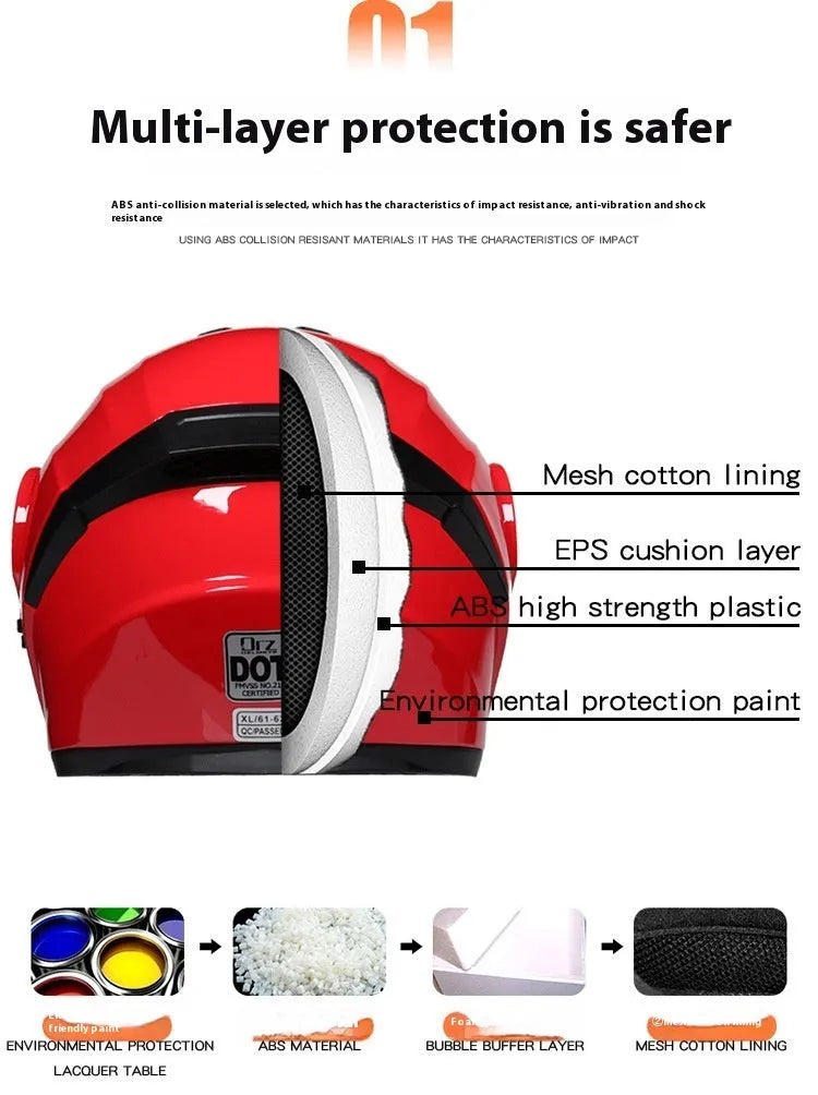 Matte black full face battery helmet for adults in sizes S M L XL on a white background.