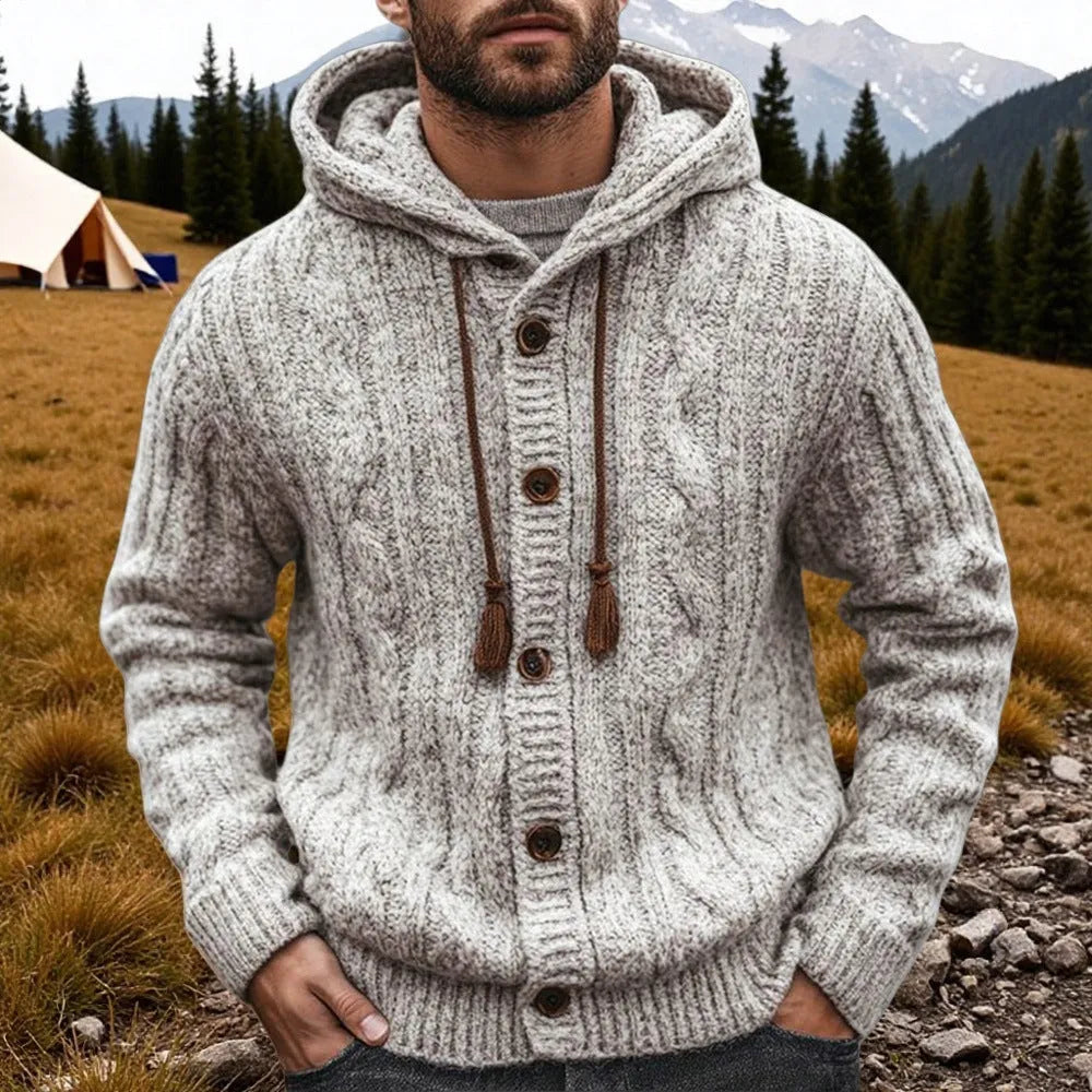 Grey flower velvet cardigan sweater for men, straight fit, sizes M to 3XL, autumn winter street fashion knitwear