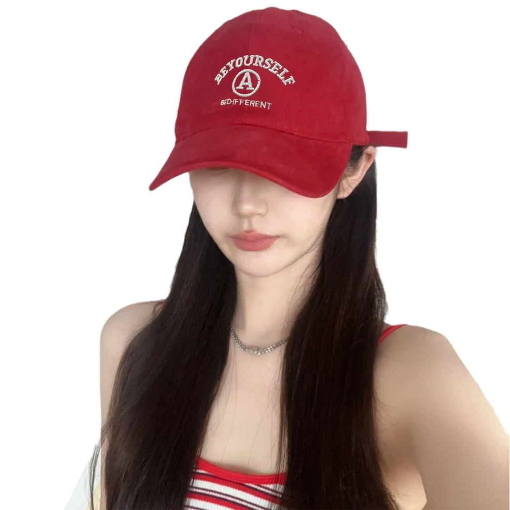Cotton baseball cap for women embroidered couple face adjustable head circumference sun protection quick drying breathable drop resistant