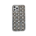 Solid colour 3D love TPU phone case for iPhone with stereo heart pattern and fall protection