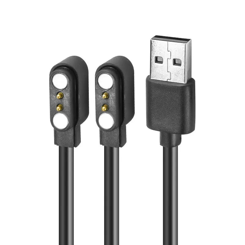 50cm black 2.54mm 2Pin charging cable for Bluetooth glasses on a white background.