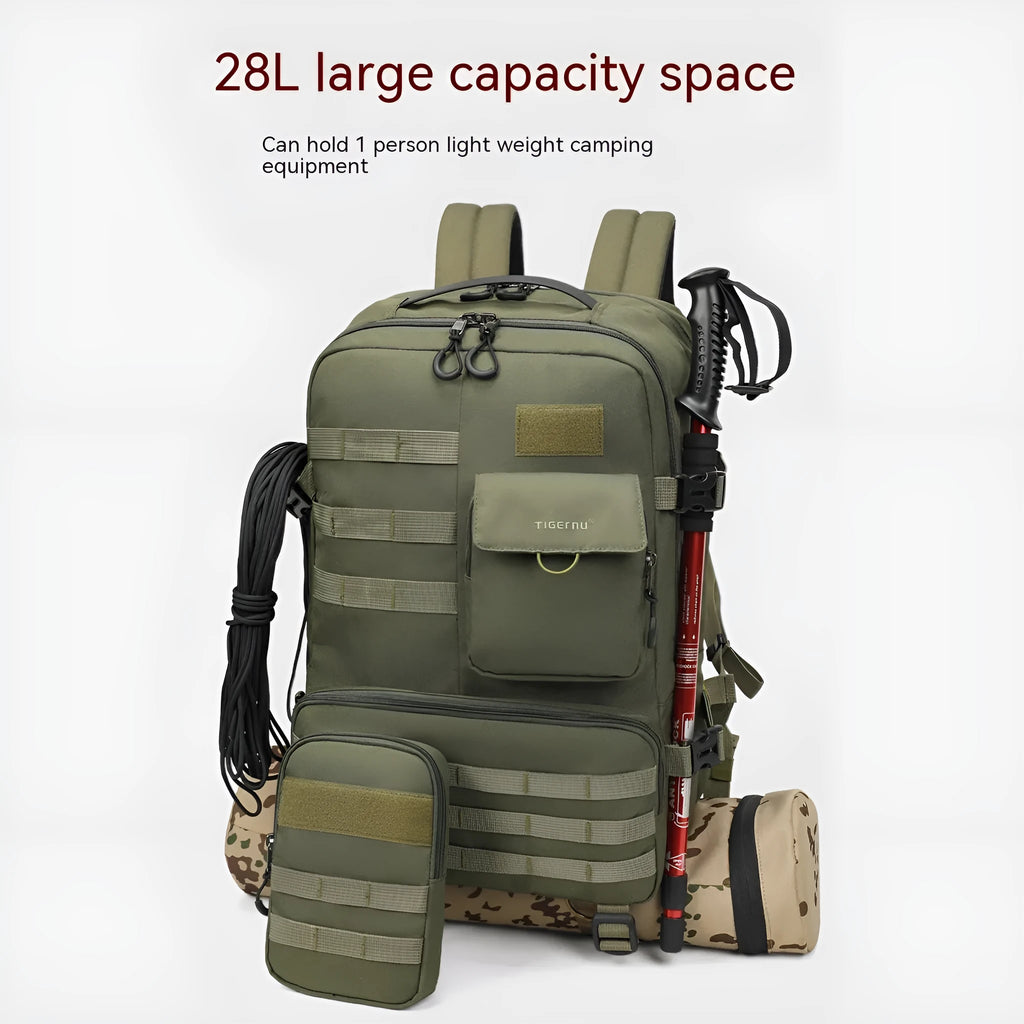 17-inch waterproof tactical backpack in Army Green colour with 20-35L capacity for outdoor sports