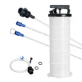 White and black portable manual oil-pumping machine with PP body, 6.5 litre capacity, and hand pump lever