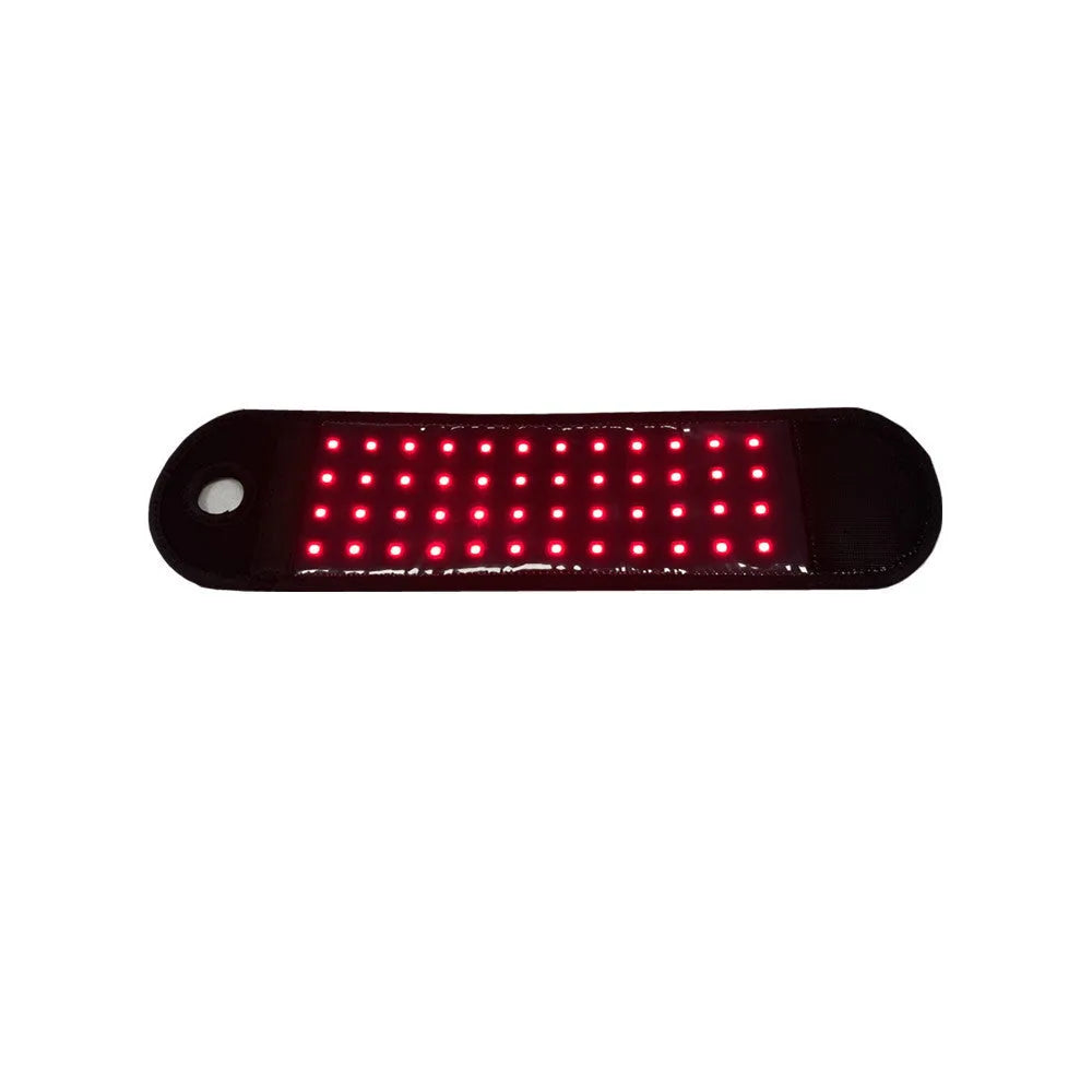 Black infrared physiotherapy wristband cloth strap with battery-powered 8W red light LEDs for home use
