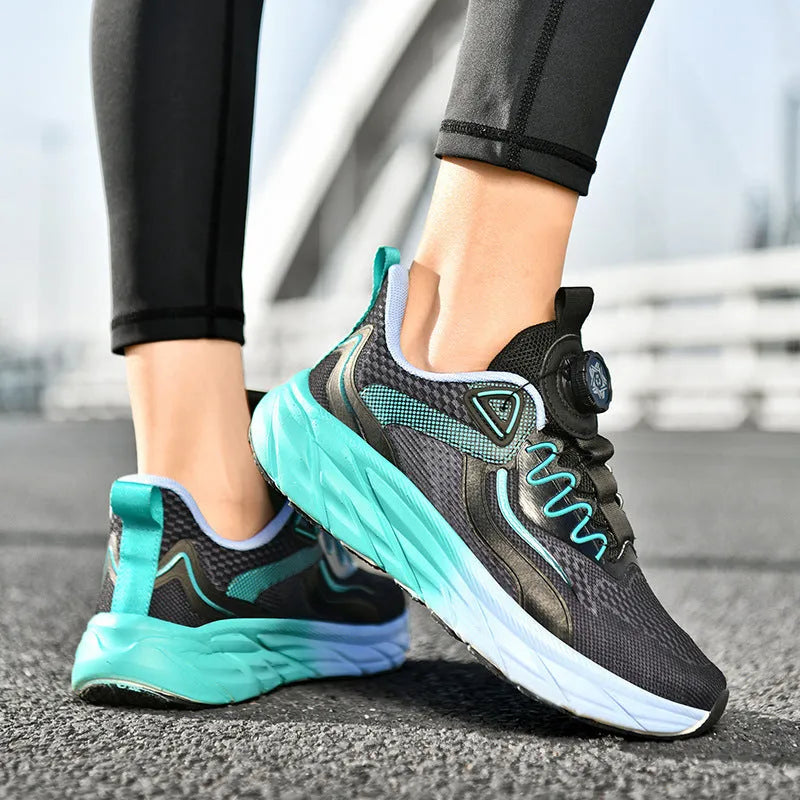 Mesh breathable sports shoes low top lace up for men women cushioned sole non slip white green black purple white orange