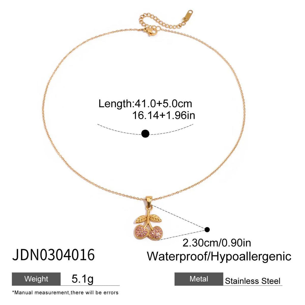 Titanium steel necklace for women with geometric pendant, blade chain, and 18K stainless steel finish
