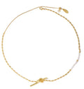 Natural real pearl gold copper geometric pendant necklace on adjustable chain cold style jewellery