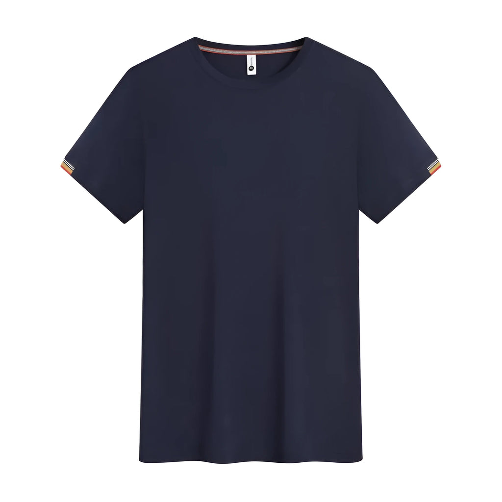 Men's round neck ice fibre pullover work shirt in multiple colours on a size chart