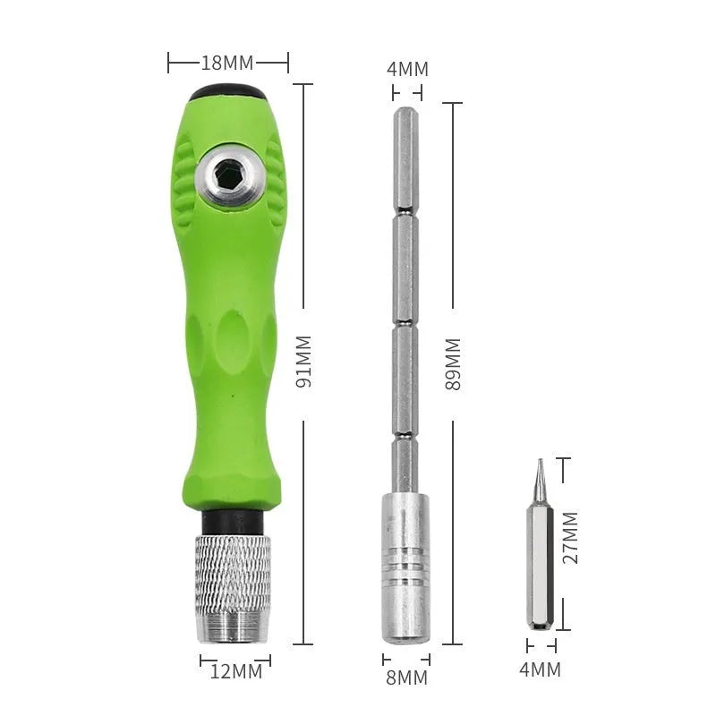 32-in-1 precision screwdriver set with multiple bits for mobile phone and electronics repair