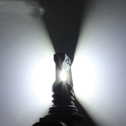 Black automotive LED fog lamp bulb with aviation aluminium housing for 9005/9006 sockets