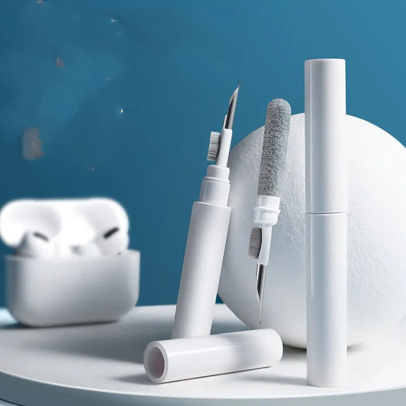 Earphone cleaning pen dust removal tool in white with colour box packaging 13x2x3.5cm