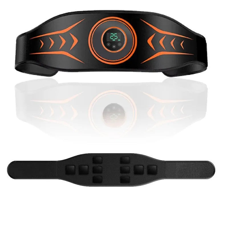 Rechargeable EMS abdominal muscle stimulator belt with extension strap and arm stickers