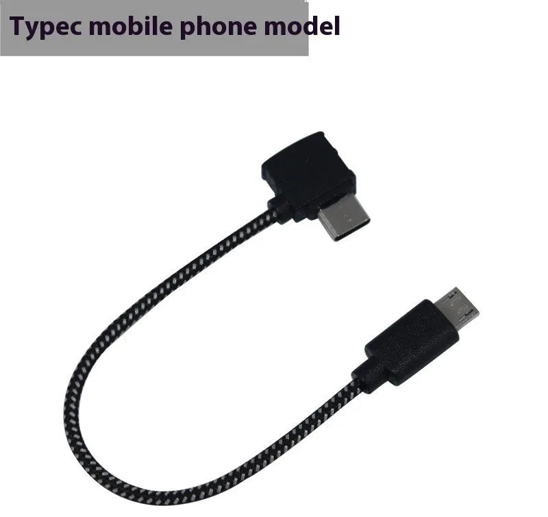 Short 15cm USB Type-C data cable with metal core nylon thread and PVC outer in silver grey