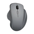 Grey and black wireless laptop mouse with USB charging cable