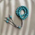 Sky blue handmade stone Muslim prayer bracelet with 8mm beads.