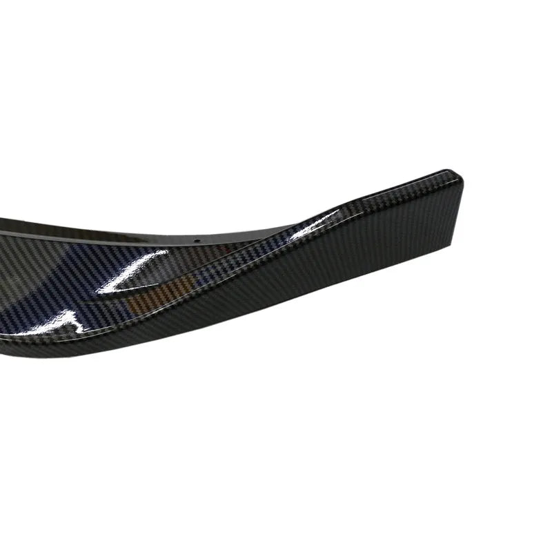 Unksera three-section front shovel style rear car spoiler retrofit kit in carbon braze pattern finish