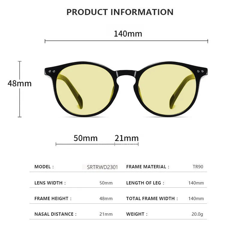 Orange yellow anti-blue light UV protection glasses with full rim frame