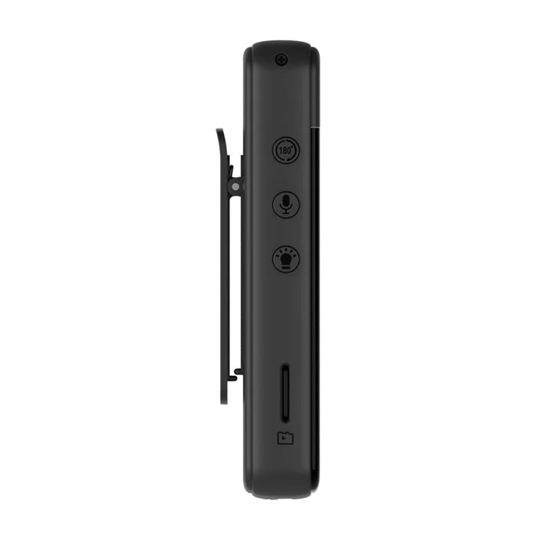 Black plastic HD clip-on magnetic recorder with back clip for video and photo taking, shown with 16GB memory card option