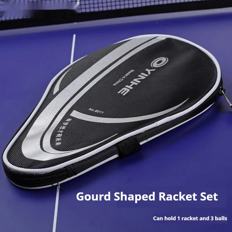 Nylon gourd bat bag for table tennis paddle in black and silver colour option