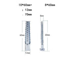 Iron barbed serrated metal expansion anchor screws for concrete and brick wall fixings.