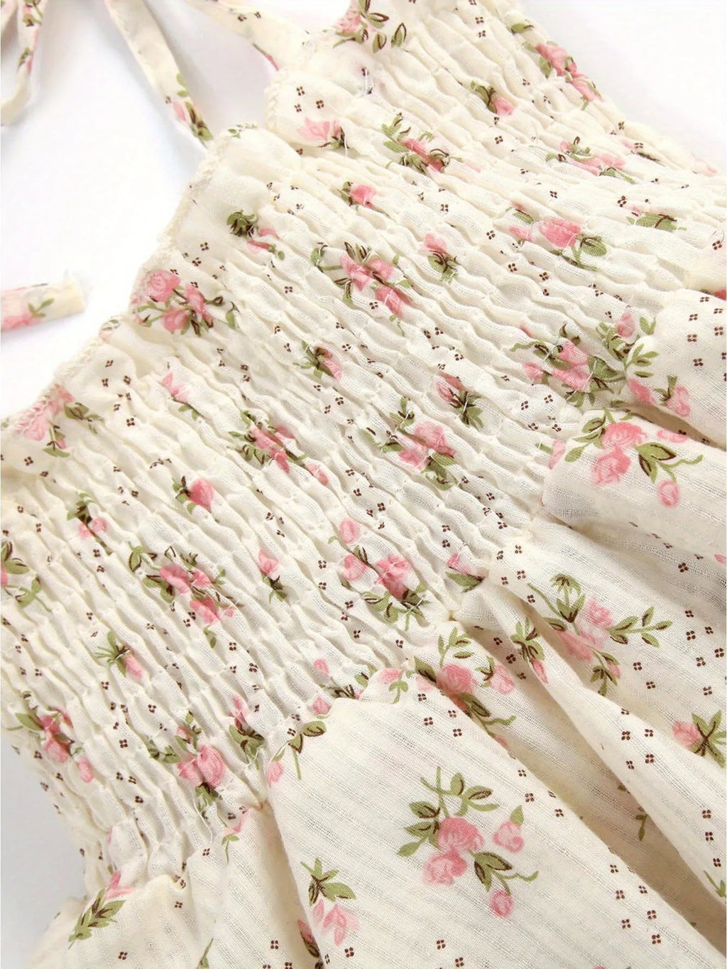 Beige corduroy baby girl jumpsuit set with A-line skirt and matching headband for newborn to 3-4 years