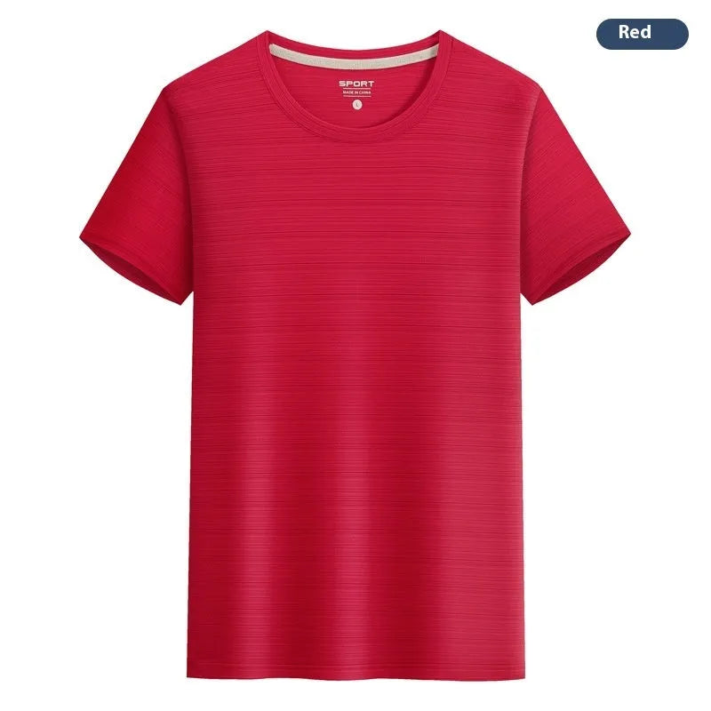 Crystal silk round neck T-shirt in polyester spandex fabric for leisure wear