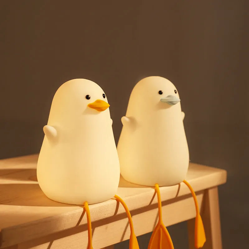 Seagull silicone night light for kids and baby with tap control, warm mode, timer, and USB cable