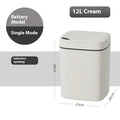Square automatic induction kitchen bin with sensor lid and internal waste sorting compartments.