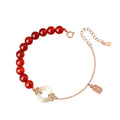 Peace buckle sterling silver 925 bracelet with Xiangyun and Fu character national style design