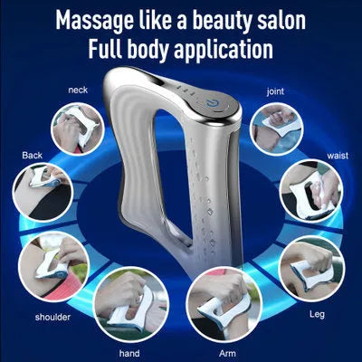Rectangular natural resin muscle massager and scraping board on a flat surface.