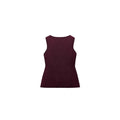 Dark red slim-fit sweater vest with gold buttons and 3D patterning on mannequin