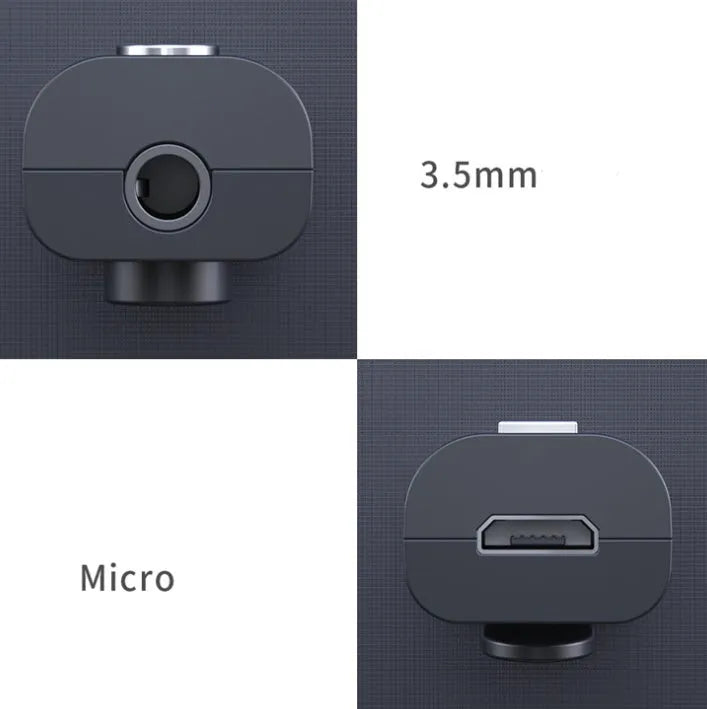 Essager Bluetooth 5.0 3.5mm audio receiver in black with lavalier clip and microphone