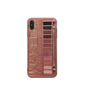 Silicone iPhone case with eye shadow glitter marbled gradient design in flesh pink