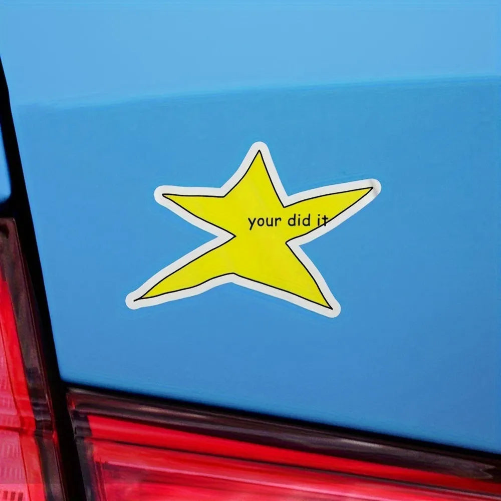 Waterproof vinyl facial expression sticker showing square design in two size options
